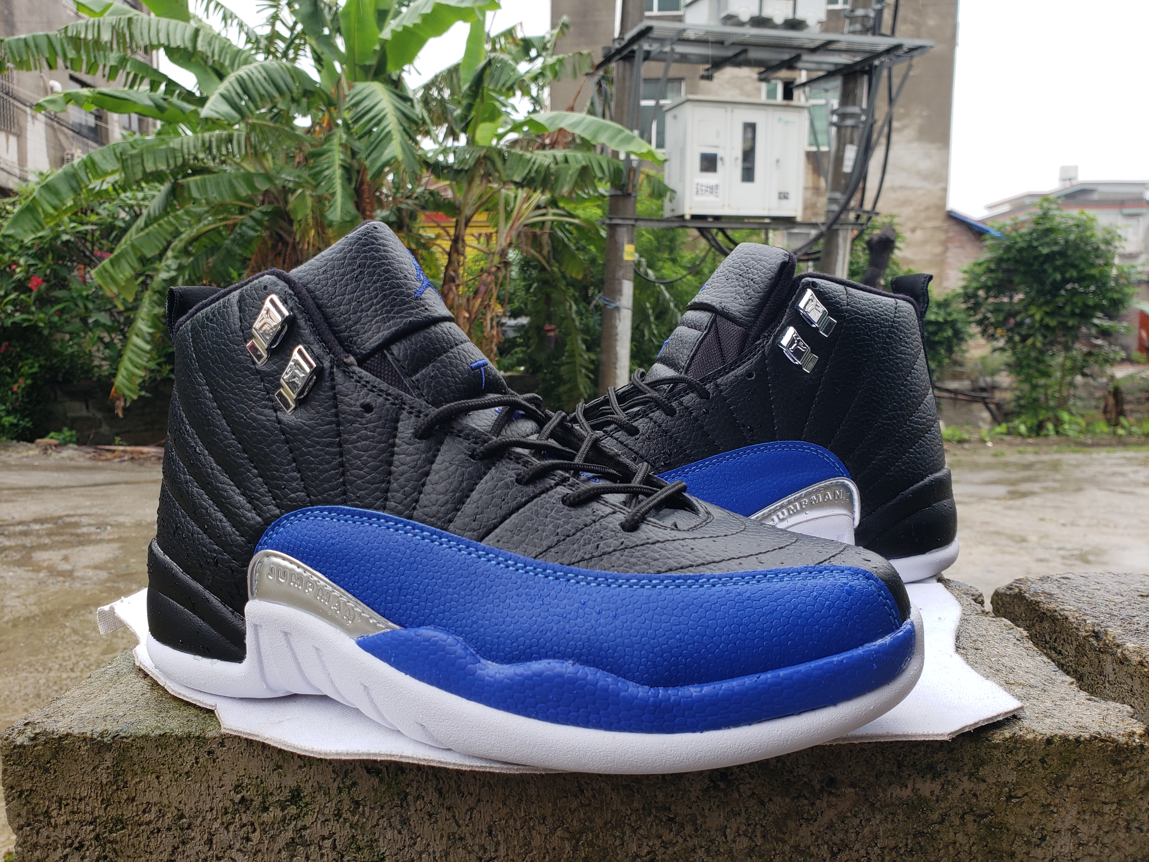 2022 Men Air Jordan 12 Black Blue Shoes